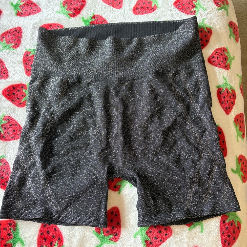 Aerie Black Sparkle Bike Shorts